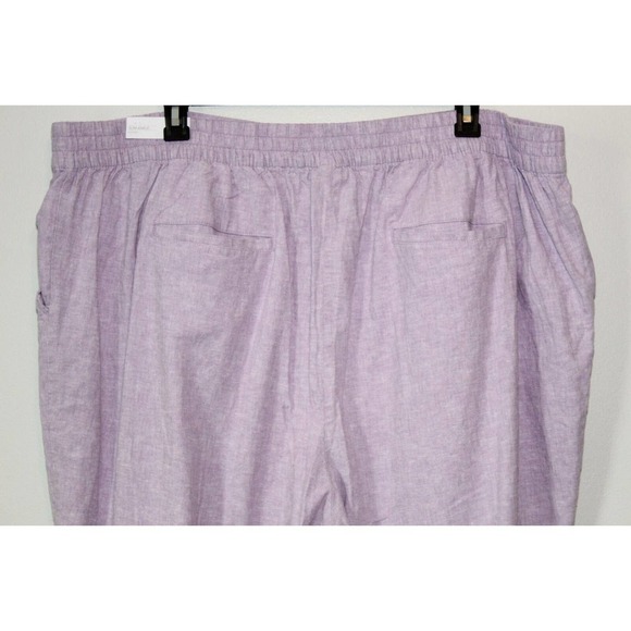 NWT Lane Bryant Linen Blend Slim Ankle Pant Lavender Purple Plus Size 28 H14453 - Picture 8 of 14